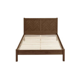 King Bed Frame Walnut Birlea Herringford 5Ft 150Cm Chevron Parquet - thumbnail 7