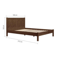 King Bed Frame Walnut Birlea Herringford 5Ft 150Cm Chevron Parquet - thumbnail 9