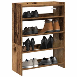 Berkfield Shoe Rack Old Wood 80X25X61.5 Cm Engineered Wood - thumbnail 1