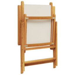 Berkfield Reclining Garden Chairs 6 Pcs Cream White Fabric And Solid Wood - thumbnail 7