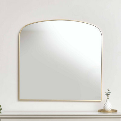 Melody Maison Large Gold Framed Arched Wall Mirror 92Cm X 91Cm - image 1