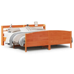 Berkfield Bed Frame Without Mattress Wax Brown 180X200 Cm Super King Solid Wood Pine - thumbnail 2