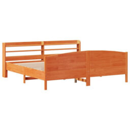 Berkfield Bed Frame Without Mattress Wax Brown 180X200 Cm Super King Solid Wood Pine - thumbnail 3
