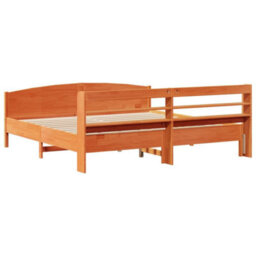 Berkfield Bed Frame Without Mattress Wax Brown 180X200 Cm Super King Solid Wood Pine - thumbnail 6
