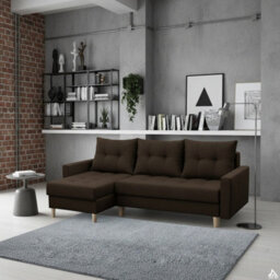 Bodo Modern Scandi Sofa Comfortable Fabric Upholstered Settee Minimalist 3 Seater Couch For Living Room Brown - thumbnail 2