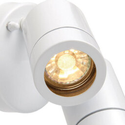 Luminosa Lighting Luminosa Palin 2 Light Outdoor Spotlight Gloss White, Glass Ip44, Gu10 - thumbnail 3
