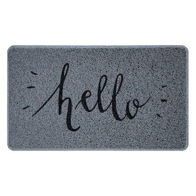 Nicoman Spaghetti Novelty Uv Print Door Mat Grey 75 X 45Cm - Hello - image 1