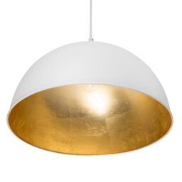 Wyld And Coco Lumalux 1-Light Pendant Black Exterior Gold Interior Modern Industrial, Adjustable Height - thumbnail 3