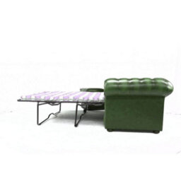 Chesterfield 3 Seater Sofabed Antique Green Real Leather In Classic Style - thumbnail 4