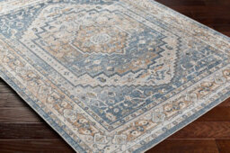 Livabliss Round Lillian-Washable Blue Brown Traditional Vintage Boho Living Dining Rug 200 X 200 Cm Easy Care, Non Shedding - thumbnail 6