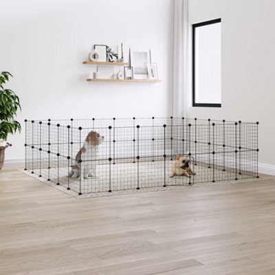Walplus 52-Panel Pet Cage With Door Black 35X35 Cm Steel - image 1