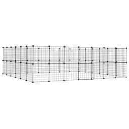 Walplus 52-Panel Pet Cage With Door Black 35X35 Cm Steel - thumbnail 2