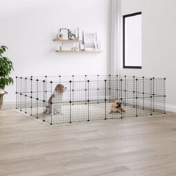 Walplus 52-Panel Pet Cage With Door Black 35X35 Cm Steel - thumbnail 1