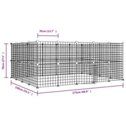 Walplus 52-Panel Pet Cage With Door Black 35X35 Cm Steel - thumbnail 4