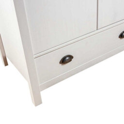 Vidaxl 3-Door Wardrobe Hill White 127X50X170 Cm Solid Pine Wood - thumbnail 7