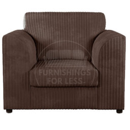 Furnishings For Less UK Luxor Jumbo Cord 2 + 1 + 1 Fabric 3 Piece Sofa Suite - Scatter Back Chocolate - thumbnail 3