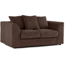 Furnishings For Less UK Luxor Jumbo Cord 2 + 1 + 1 Fabric 3 Piece Sofa Suite - Scatter Back Chocolate - thumbnail 2
