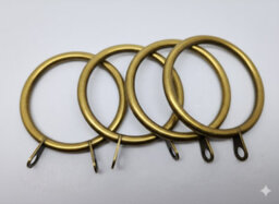 Homeelabador 45mm Extra Large Brass Colour Pole Curtain Rings With Eyelet - Pack Of 24 - thumbnail 2