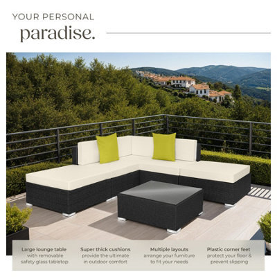 Tectake Garden Furniture Set Paris Modular Corner Sofa Set With