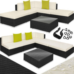 Tectake Garden Furniture Set Paris Modular Corner Sofa Set With