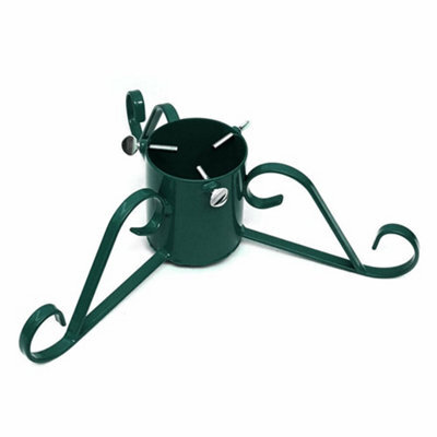 Holly International Traditional Metal Scroll Leg Christmas Tree Stand Green Small For Real Trees Up To 2M - image 1
