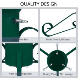 Holly International Traditional Metal Scroll Leg Christmas Tree Stand Green Small For Real Trees Up To 2M - thumbnail 4