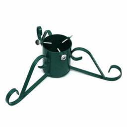 Holly International Traditional Metal Scroll Leg Christmas Tree Stand Green Small For Real Trees Up To 2M - thumbnail 1