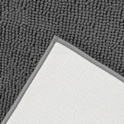 Ohs Chenille Noodle Non-Slip Soft Shower Bath Mat, 45 X 110Cm - Charcoal - thumbnail 7