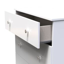 Yarmouth Ready Assembled Matt White No Effect 3 Drawer Deep Chest (H)875mm (W)740mm (D)390mm - thumbnail 3