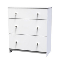 Yarmouth Ready Assembled Matt White No Effect 3 Drawer Deep Chest (H)875mm (W)740mm (D)390mm