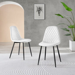 Furniturebox Uk Santorini Brown Round Round Dining Table And 6 White Corona Black Leg Chairs - thumbnail 5