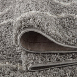 The Rugs Moroccan Shaggy Rugs And Runners Soft Fluffy Wavy Trellis Design High Pile Grey And Ivory Living Room Kitchen Hallway 810 - thumbnail 7