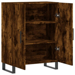 Berkfield Sideboard Smoked Oak 69.5X34X90 Cm Engineered Wood - thumbnail 6