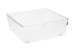 Orsina Sturdy Build Small Set Of Two Slim Kitchen Organisers, Integrated Handle Narrow Storage Boxes For Fridge