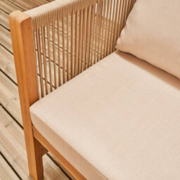 Sweeek - 4-Seater Acacia Wood And Rope Garden Sofa Set Alcira Beige 122X63.5X64 Cm - thumbnail 5