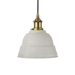 Pale Grey Lincoln Painted Dome Pendant Light With Matt Antique Brass Lamp Holder And Black Round Cable - Se Home - thumbnail 1