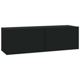 Berkfield 6 Piece Tv Cabinet Set Black Engineered Wood - thumbnail 6