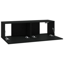 Berkfield 6 Piece Tv Cabinet Set Black Engineered Wood - thumbnail 7