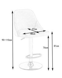 Hygrad Built to Survive Set Of 2 Adjustable Breakfast Velvet Bar Stools Swivel Gas Lift Chair Kitchen Barstool Cafe Pub - thumbnail 4