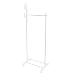 Living And Home White Mobile Garment Hanging Storage Clothes Rail Stand With Shoe Rack On Wheels 175.5Cm (H) - thumbnail 4