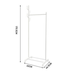 Living And Home White Mobile Garment Hanging Storage Clothes Rail Stand With Shoe Rack On Wheels 175.5Cm (H) - thumbnail 5
