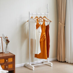 Living And Home White Mobile Garment Hanging Storage Clothes Rail Stand With Shoe Rack On Wheels 175.5Cm (H) - thumbnail 2