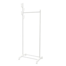 Living And Home White Mobile Garment Hanging Storage Clothes Rail Stand With Shoe Rack On Wheels 175.5Cm (H) - thumbnail 3