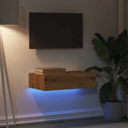 Berkfield Tv Cabinet With Led Lights Artisan Oak 60X35X15.5 Cm - thumbnail 4