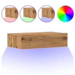 Berkfield Tv Cabinet With Led Lights Artisan Oak 60X35X15.5 Cm - thumbnail 2