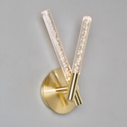Litecraft Paige Satin Brass 2 Arm Led Bubble Wall Light - thumbnail 3