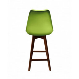 Fusion Living Soho Green Plastic Bar Stool With Dark Wood Legs - thumbnail 3