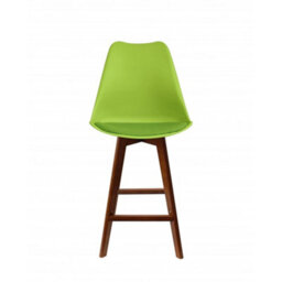Fusion Living Soho Green Plastic Bar Stool With Dark Wood Legs - thumbnail 6