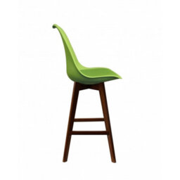 Fusion Living Soho Green Plastic Bar Stool With Dark Wood Legs - thumbnail 5
