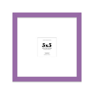 "5X5"" Purple Picture Frame - 5X5"" Square Frame With 2X2"" Mount For 5X5""/2X2"" Pictures Vintage Style Photo Display, 1 Pack" - image 1